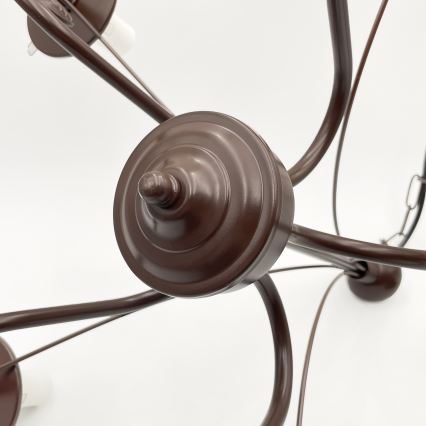 Brilagi - LED Lámpara colgante con cadena COTTAGE 5xE14/40W/230V marrón