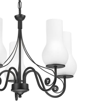 Brilagi - LED Lámpara colgante con cadena COTTAGE 5xE14/40W/230V negro/blanco