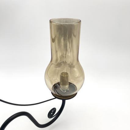 Brilagi - LED Lámpara colgante con cadena COTTAGE 5xE14/40W/230V negro/marrón