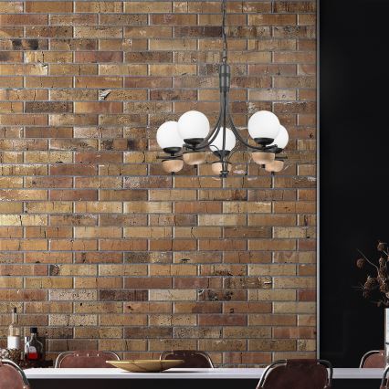 Brilagi - LED Lámpara colgante con cadena COTTAGE 5xG9/40W/230V haya/blanco