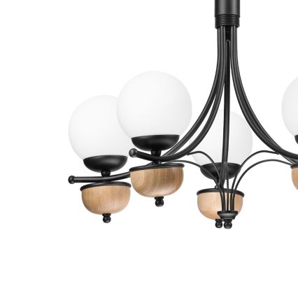 Brilagi - LED Lámpara colgante con cadena COTTAGE 5xG9/40W/230V haya/blanco