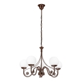 Brilagi - LED Lámpara colgante con cadena COTTAGE 5xG9/40W/230V marrón/blanco