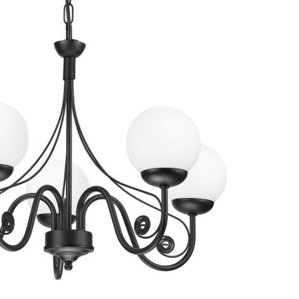 Brilagi - LED Lámpara colgante con cadena COTTAGE 5xG9/40W/230V negro/blanco