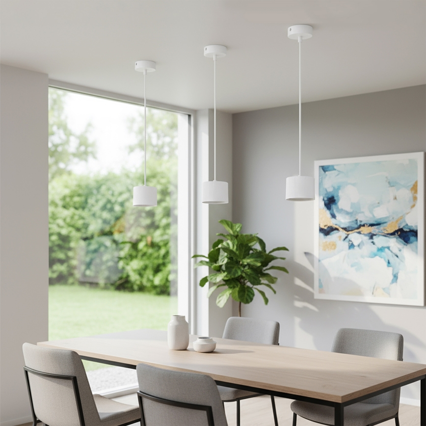 Brilagi - LED Lámpara colgante de cable STRIPY 1xGX53/15W/230V blanca