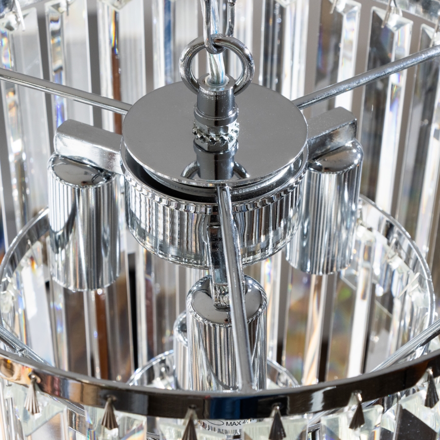 Brilagi - LED Lámpara colgante de cristal MOZART 4xE14/40W/230V cromo brillante