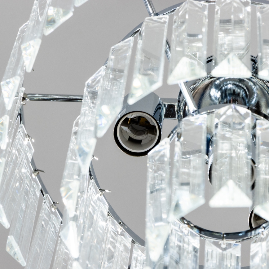 Brilagi - LED Lámpara colgante de cristal MOZART 4xE14/40W/230V cromo brillante