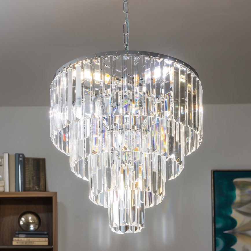 Brilagi - LED Lámpara colgante de cristal MOZART 5xE14/40W/230V cromo brillante