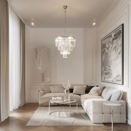 Brilagi - LED Lámpara colgante de cristal MOZART 5xE14/40W/230V cromo brillante