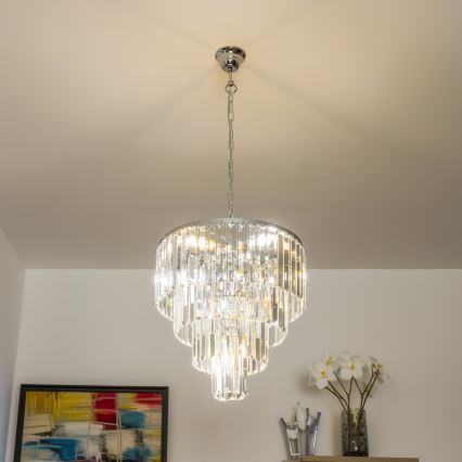 Brilagi - LED Lámpara colgante de cristal MOZART 5xE14/40W/230V cromo brillante