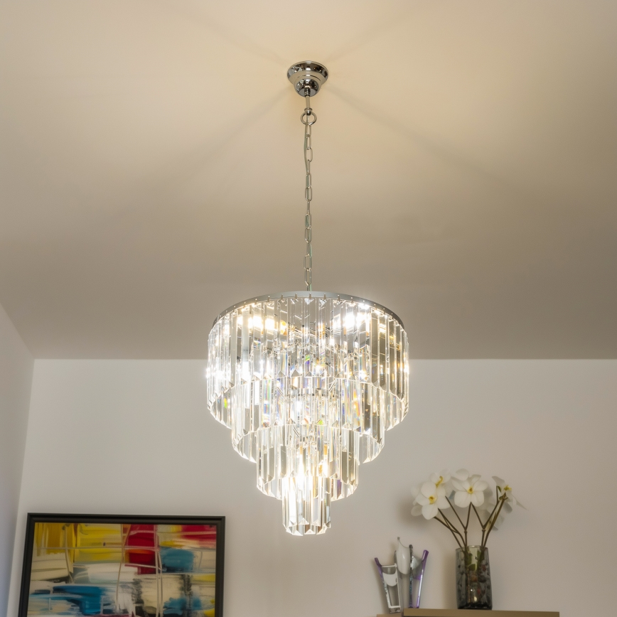 Brilagi - LED Lámpara colgante de cristal MOZART 5xE14/40W/230V cromo brillante