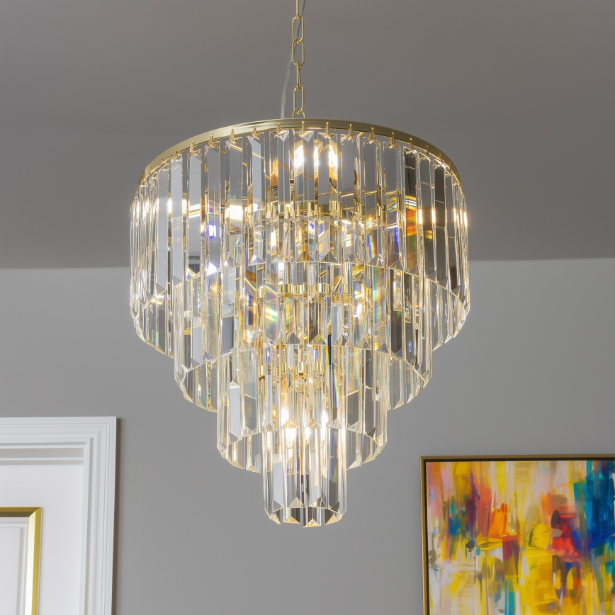 Brilagi - LED Lámpara colgante de cristal MOZART 5xE14/40W/230V dorado