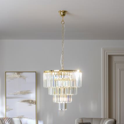 Brilagi - LED Lámpara colgante de cristal MOZART 5xE14/40W/230V dorado