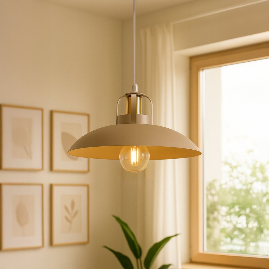 Brilagi - LED Lámpara colgante FLAMENGO 1xE27/60W/230V beige