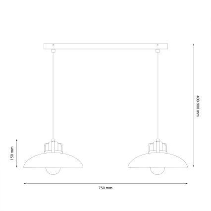 Brilagi - LED Lámpara colgante FLAMENGO 2xE27/60W/230V azul
