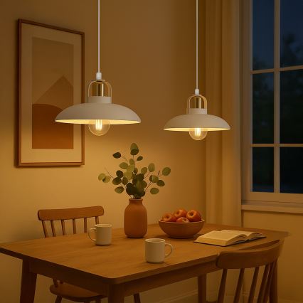 Brilagi - LED Lámpara colgante FLAMENGO 2xE27/60W/230V blanco