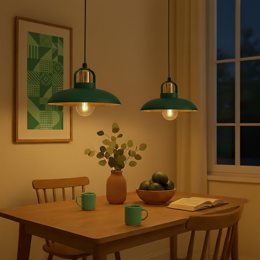 Brilagi - LED Lámpara colgante FLAMENGO 2xE27/60W/230V verde