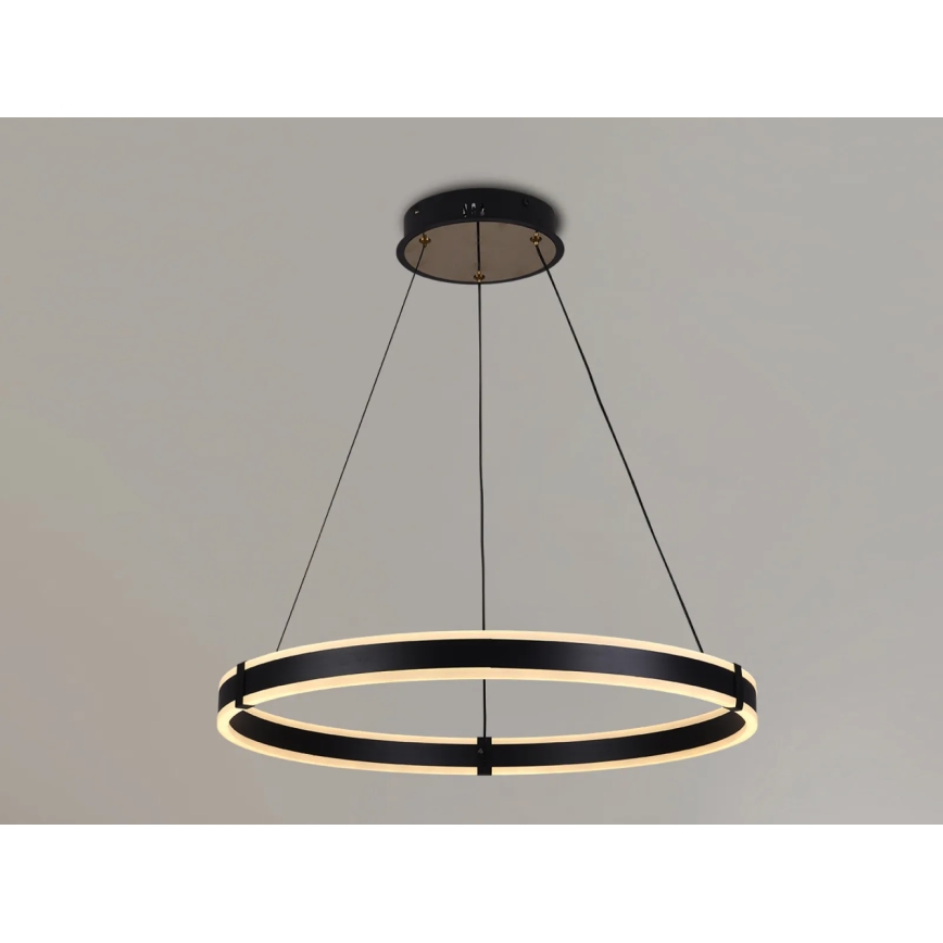 Brilagi - Lámpara colgante LED regulable suspendida por cable CIRCLE LED/85W/230V 3000-6500K Ø 60 cm negro/dorado + control remoto
