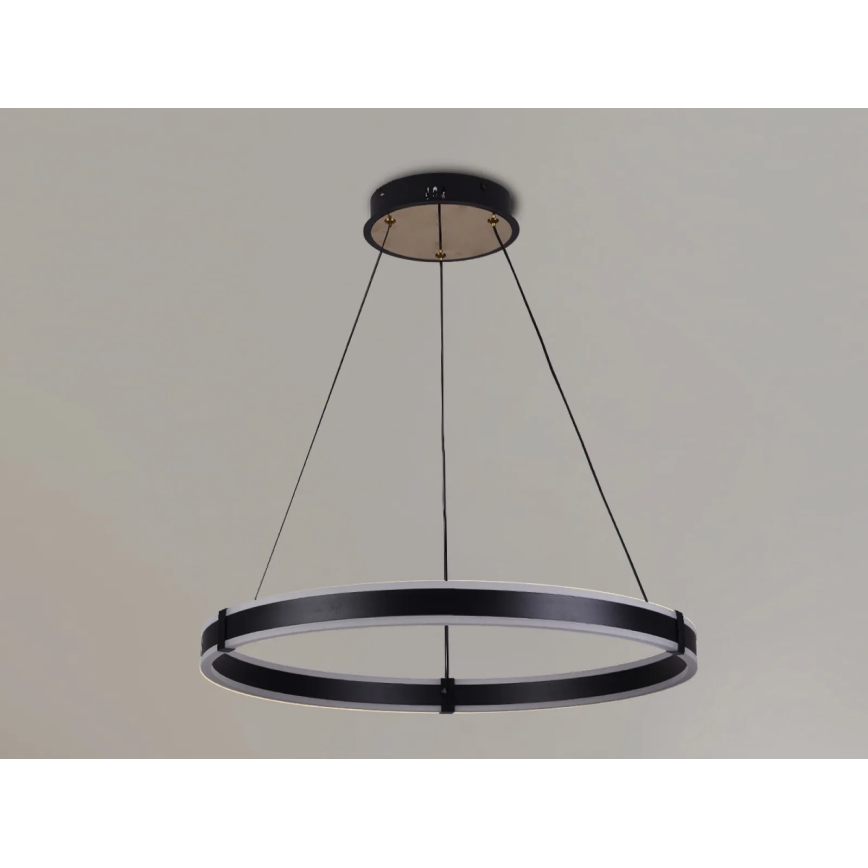 Brilagi - Lámpara colgante LED regulable suspendida por cable CIRCLE LED/85W/230V 3000-6500K Ø 60 cm negro/dorado + control remoto