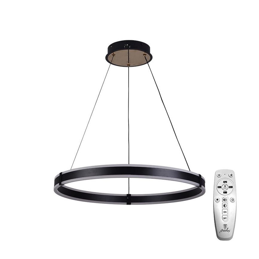 Brilagi - Lámpara colgante LED regulable suspendida por cable CIRCLE LED/85W/230V 3000-6500K Ø 60 cm negro/dorado + control remoto