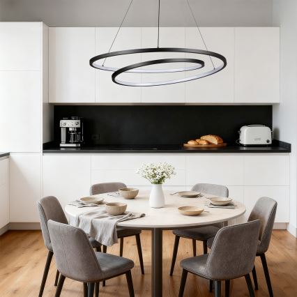 Brilagi - Lámpara colgante LED regulable con cable TWISTER LED 105 W, 230 V, 3000–6000 K, diámetro 100 cm, negra + mando a distancia