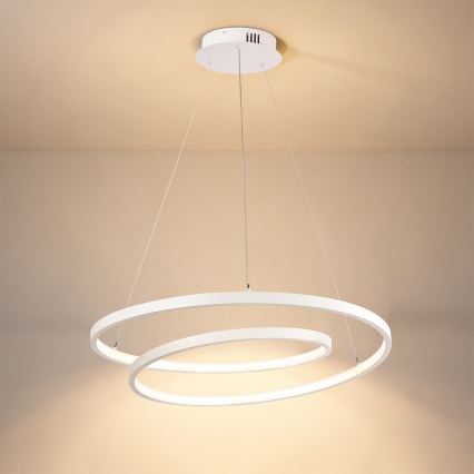 Brilagi - Lámpara colgante LED regulable TWISTER con cable de suspensión, 48 W, 230 V, 3000–6000 K, Ø 50 cm, blanca + mando a distancia