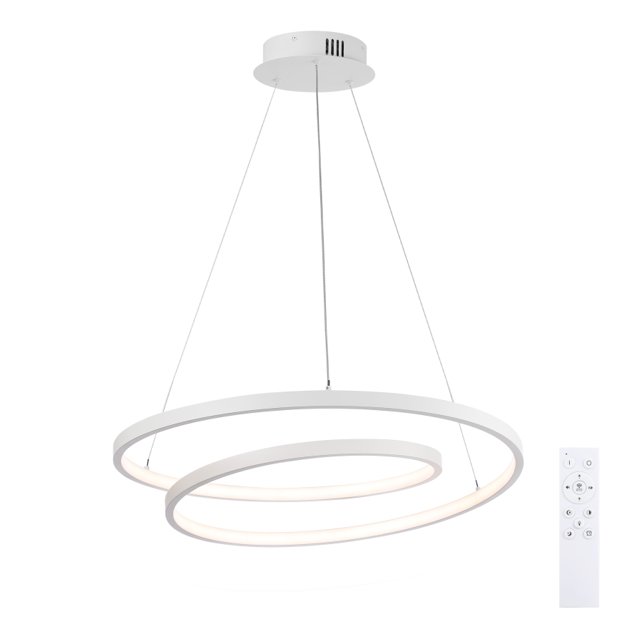 Brilagi - Lámpara colgante LED regulable TWISTER con cable de suspensión, 48 W, 230 V, 3000–6000 K, Ø 50 cm, blanca + mando a distancia