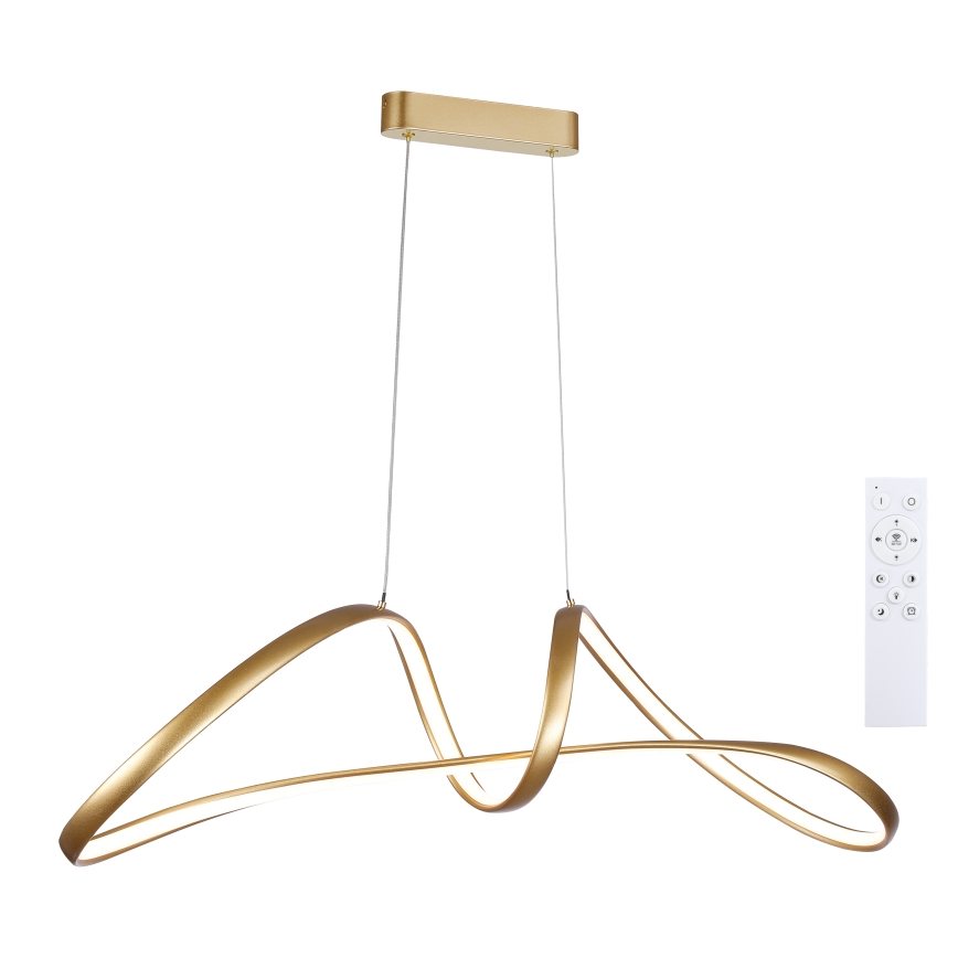 Brilagi - Lámpara colgante LED regulable suspendida por cable TWISTER LED/60W/230V 3000-6000K acabado dorado + mando a distancia