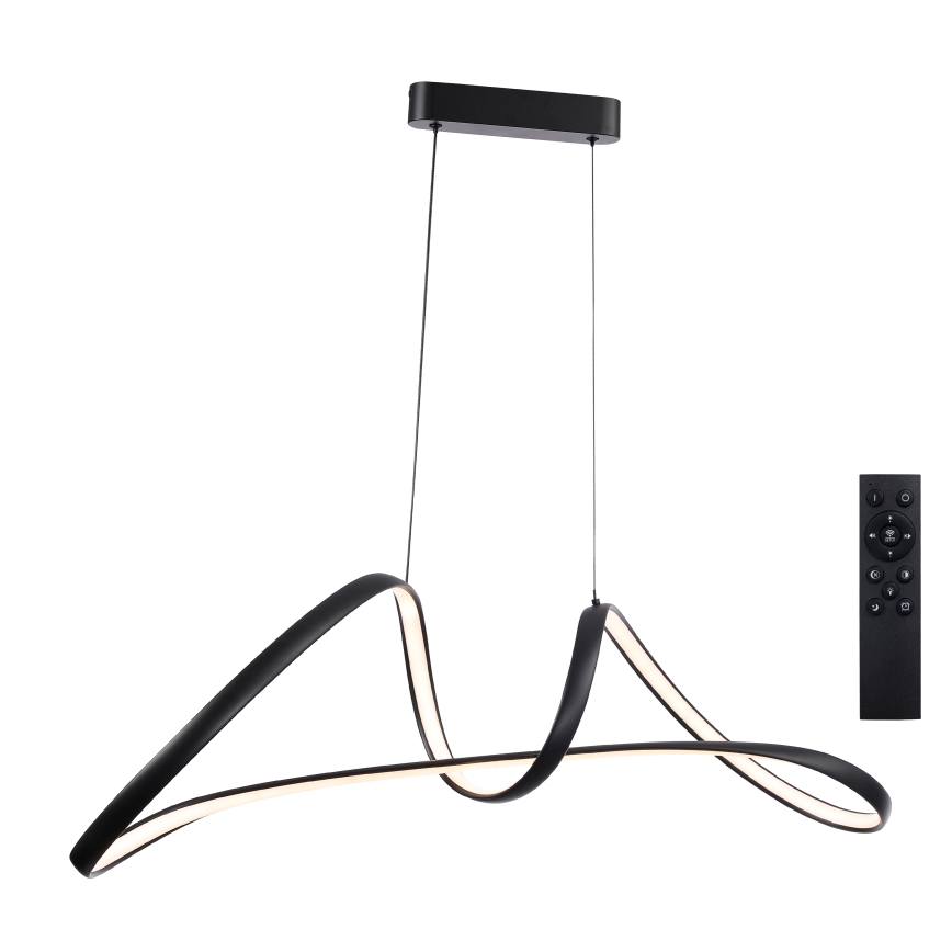 Brilagi - Lámpara colgante LED regulable en cable TWISTER LED/60W/230V 3000-6000K negra + control remoto