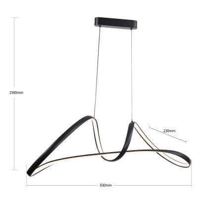 Brilagi - Lámpara colgante LED regulable en cable TWISTER LED/60W/230V 3000-6000K negra + control remoto