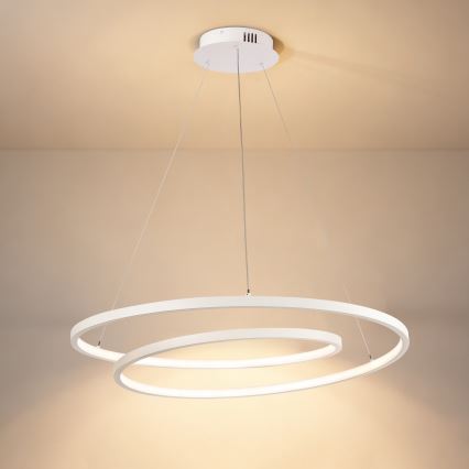 Brilagi - Lámpara colgante LED regulable con cable TWISTER LED/75W/230V 3000-6000K diámetro 70 cm blanca + mando a distancia