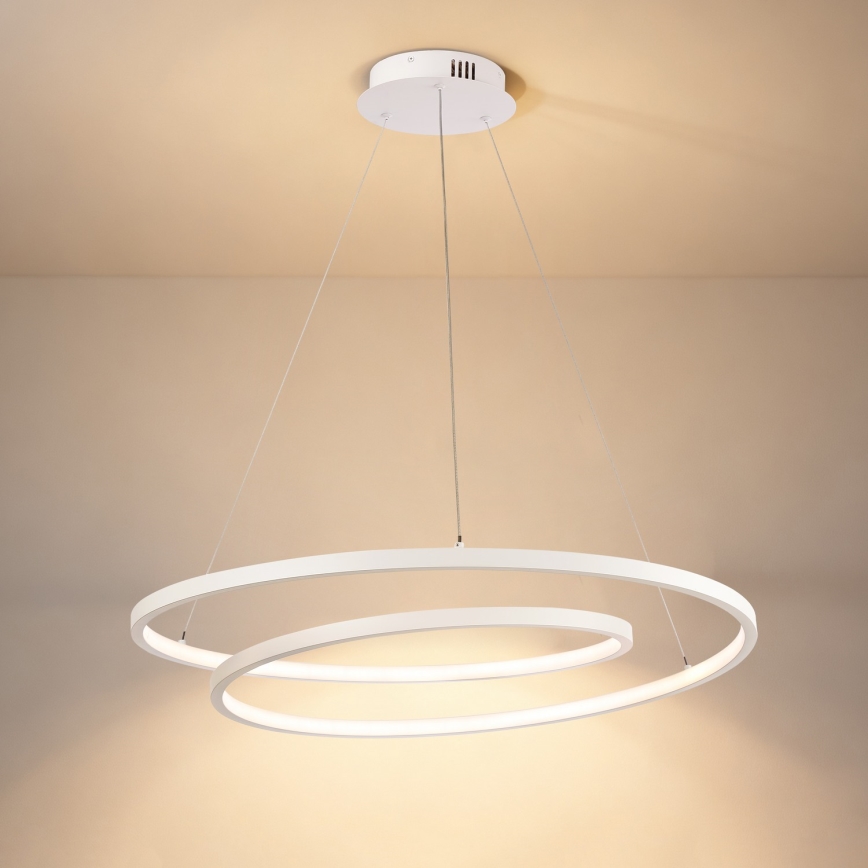 Brilagi - Lámpara colgante LED regulable con cable TWISTER LED/75W/230V 3000-6000K diámetro 70 cm blanca + mando a distancia