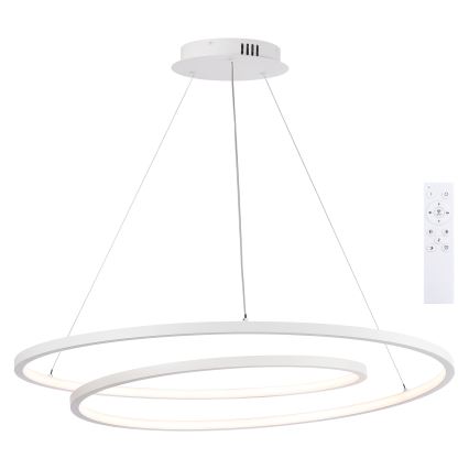 Brilagi - Lámpara colgante LED regulable TWISTER 105W/230V 3000-6000K Ø 100 cm blanca + control remoto