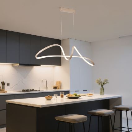 Brilagi - Lámpara colgante regulable de cable TWISTER LED/60W/230V 3000-6000K beige + mando a distancia