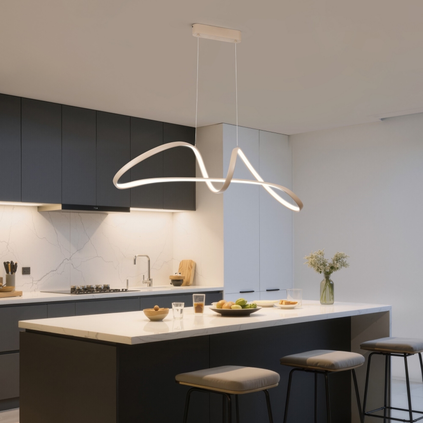 Brilagi - Lámpara colgante regulable de cable TWISTER LED/60W/230V 3000-6000K beige + mando a distancia