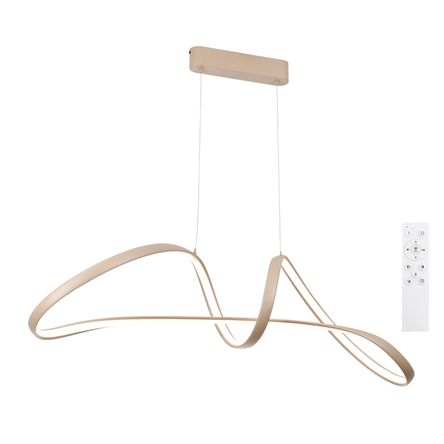 Brilagi - Lámpara colgante regulable de cable TWISTER LED/60W/230V 3000-6000K beige + mando a distancia