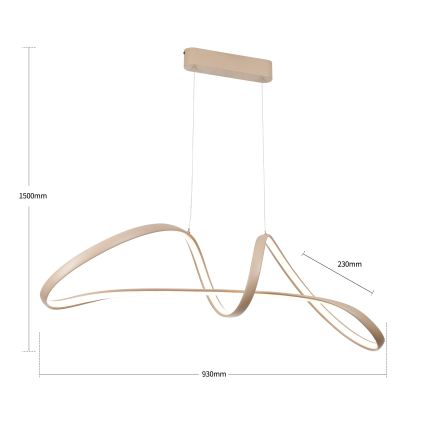 Brilagi - Lámpara colgante regulable de cable TWISTER LED/60W/230V 3000-6000K beige + mando a distancia