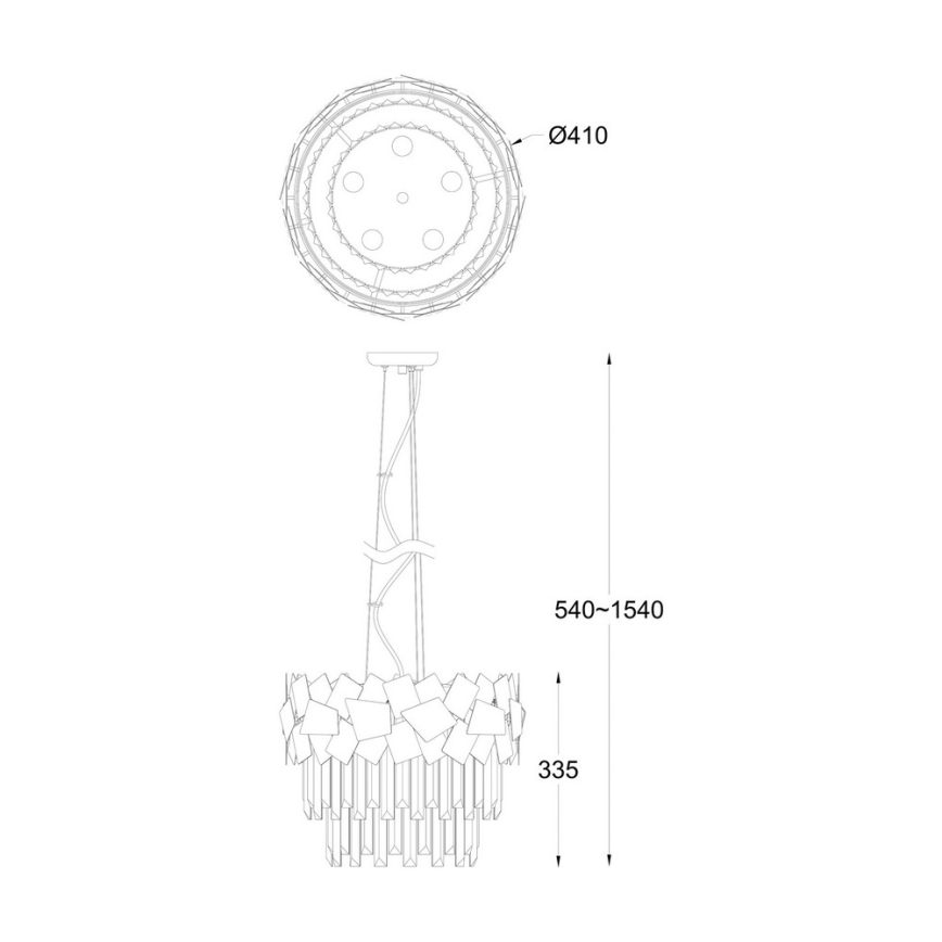 Brilagi - LED Lámpara de araña de cristal sobre cable MIRAGE 5xE14/40W/230V