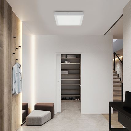 Brilagi - Lámpara de techo regulable para baño FRAME SMART LED/24W/230V 30x30 cm 3000-6000K IP44 blanca + control remoto