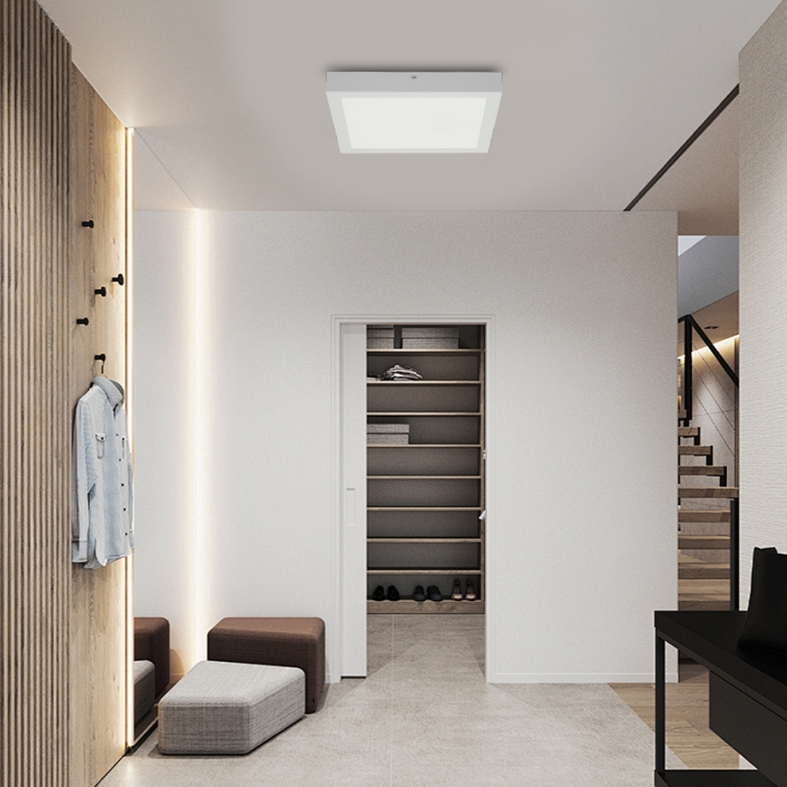 Brilagi - Lámpara de techo regulable para baño FRAME SMART LED/24W/230V 30x30 cm 3000-6000K IP44 blanca + control remoto