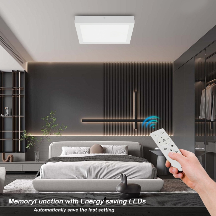 Brilagi - Lámpara de techo regulable para baño FRAME SMART LED/24W/230V 30x30 cm 3000-6000K IP44 blanca + control remoto