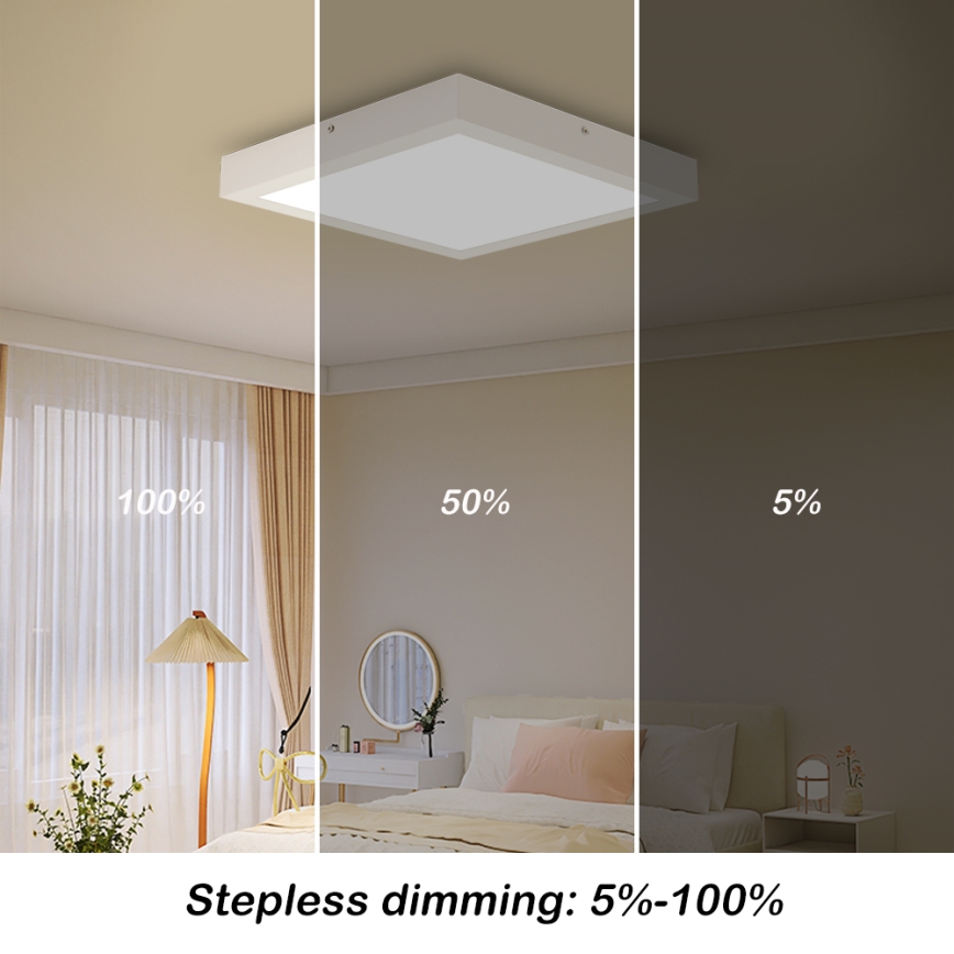 Brilagi - Lámpara de techo regulable para baño FRAME SMART LED/24W/230V 30x30 cm 3000-6000K IP44 blanca + control remoto