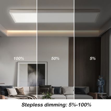 Brilagi - Lámpara de techo LED regulable FRAME SMART LED/50W/230V 30x120 cm 3000-6000K IP44 blanca + control remoto