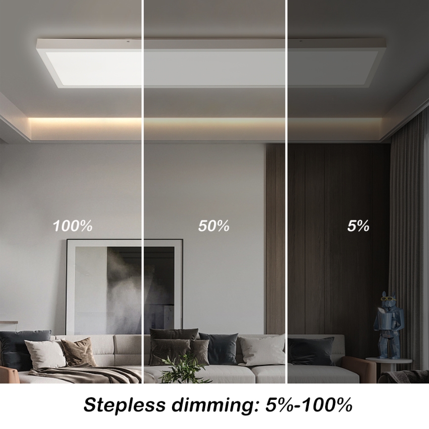 Brilagi - Lámpara de techo LED regulable FRAME SMART LED/50W/230V 30x120 cm 3000-6000K IP44 blanca + control remoto