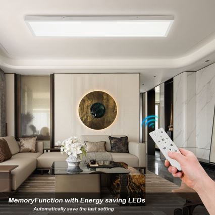 Brilagi - Lámpara de techo LED regulable FRAME SMART LED/50W/230V 30x120 cm 3000-6000K IP44 blanca + control remoto