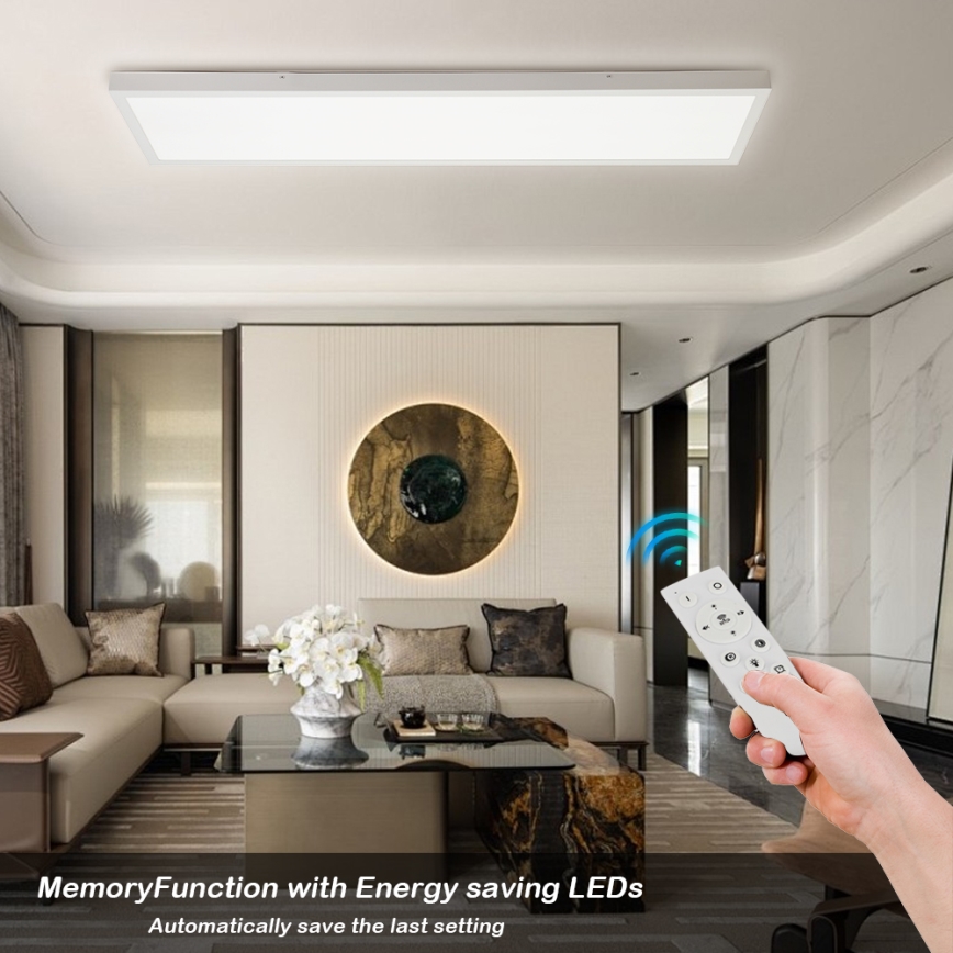 Brilagi - Lámpara de techo LED regulable FRAME SMART LED/50W/230V 30x120 cm 3000-6000K IP44 blanca + control remoto