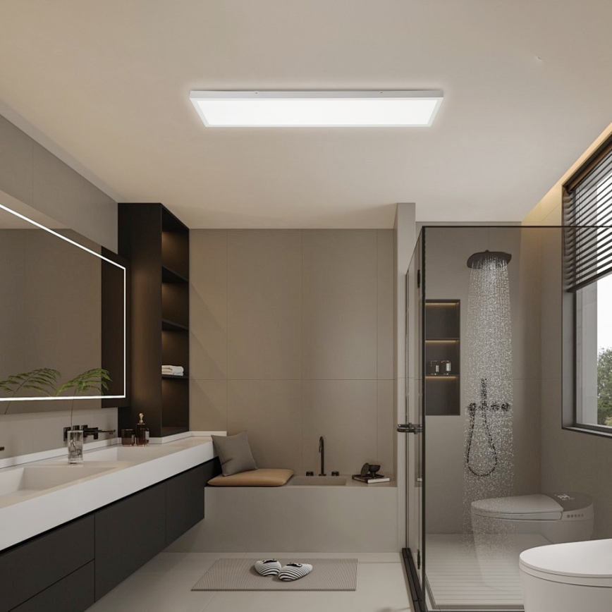 Brilagi - Lámpara de techo LED regulable FRAME SMART LED/50W/230V 30x120 cm 3000-6000K IP44 blanca + control remoto