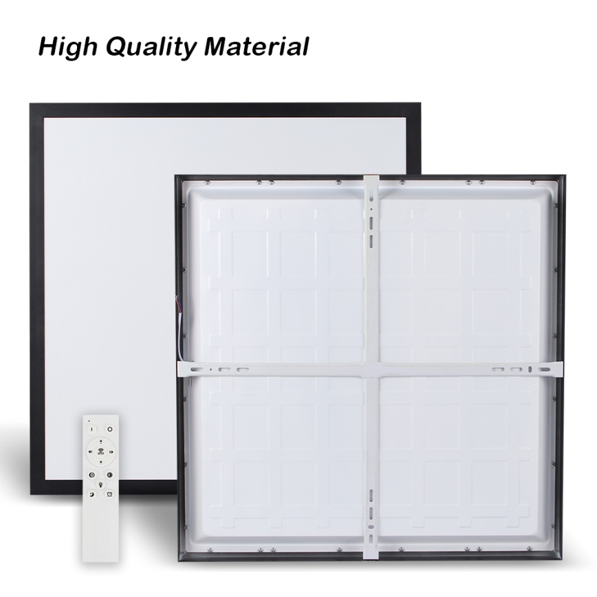 Brilagi - Lámpara de Techo LED Regulable FRAME SMART LED/50W/230V 60x60 cm 3000-6000K IP44 Negra + Control Remoto