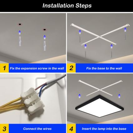 Brilagi - Lámpara de Techo LED Regulable FRAME SMART LED/50W/230V 60x60 cm 3000-6000K IP44 Negra + Control Remoto