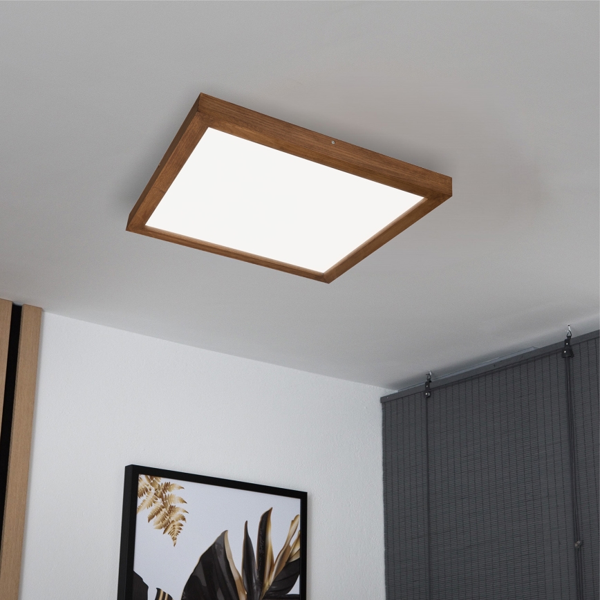 Brilagi - LED Lámpara de Techo para Baño WOODY FRAME LED/50W/230V 60x60 cm IP44 roble cereza