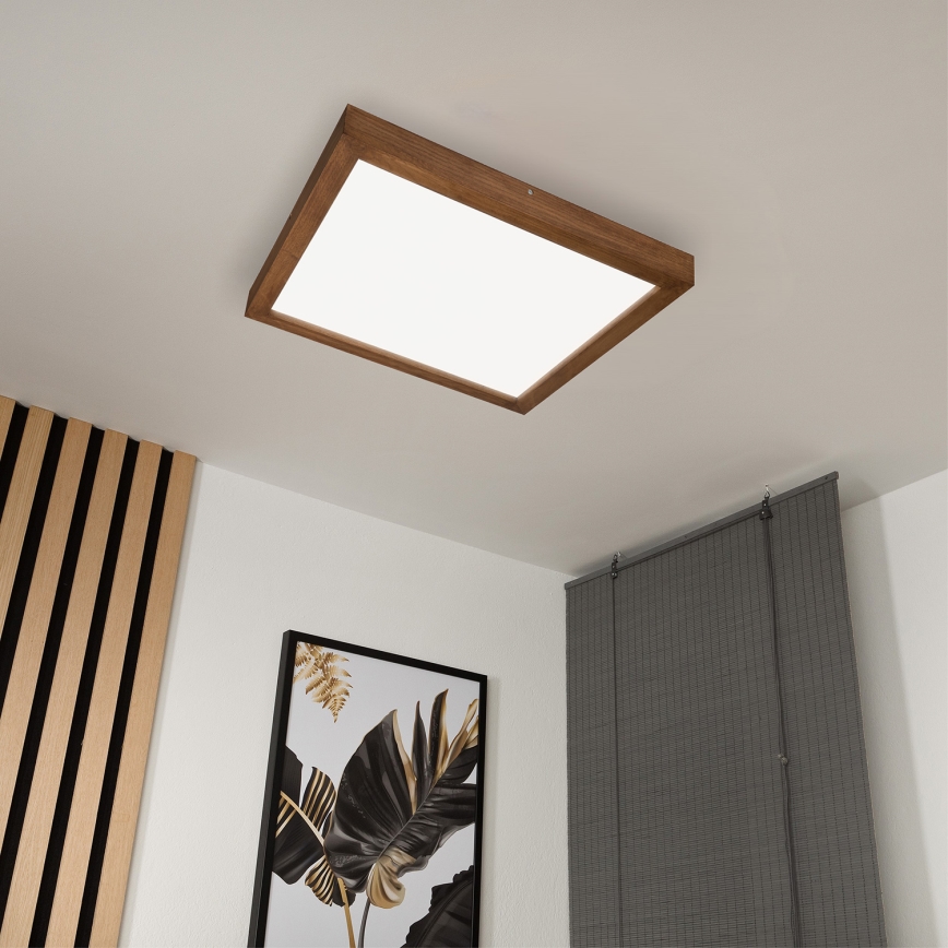 Brilagi - LED Lámpara de Techo para Baño WOODY FRAME LED/50W/230V 60x60 cm IP44 roble cereza